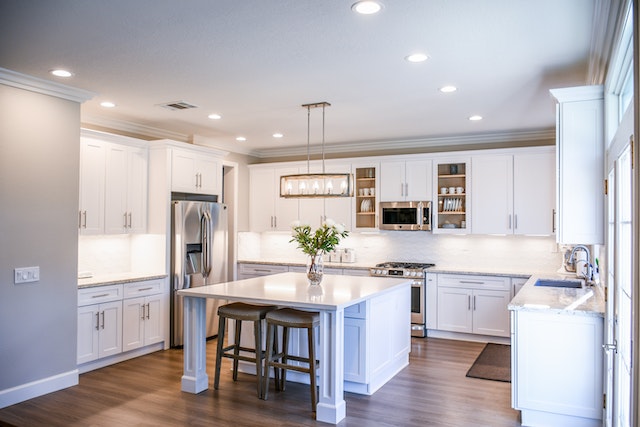 white toned kitchen